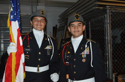 Students w flag 